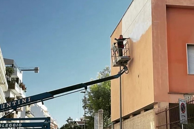 Il murales che si sta realizzando