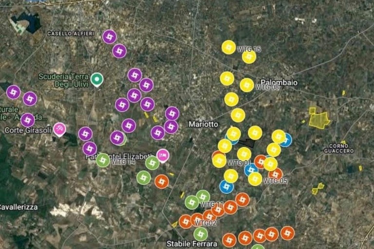 La zona del Parco Eolico. <span>Foto Pagina Facebook sindaco Ricci </span>