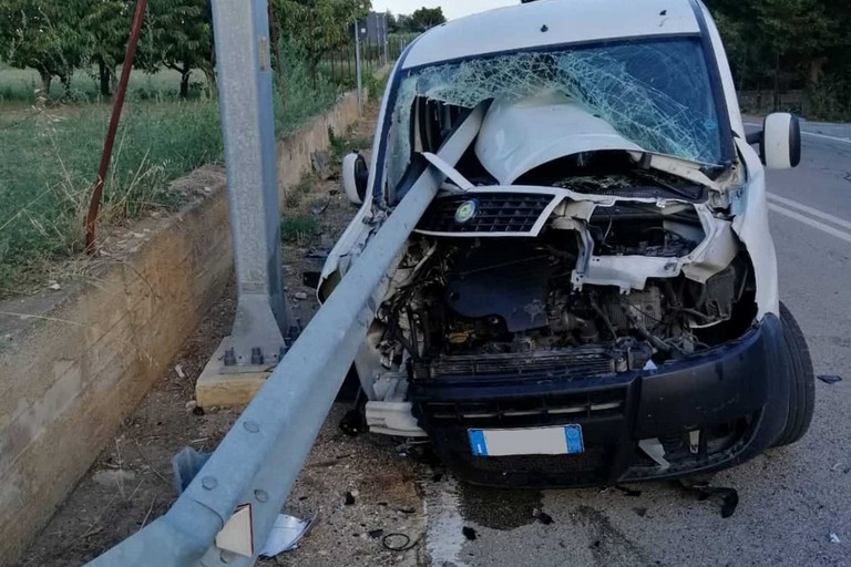 L'incidente stradale avvenuto sulla strada provinciale 22