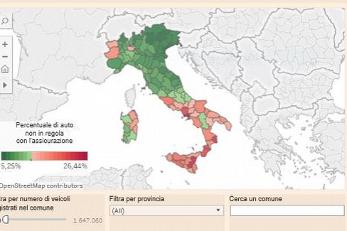 La mappa pubblicata sul Sole 24 Ore