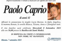 Omicidio a Bitonto, lutto cittadino per i funerali di Paolo Caprio