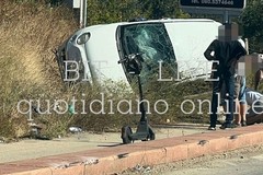 Incidente sulla provinciale tra Palese e Bitonto: auto si ribalta