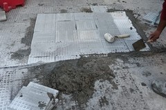 Ripristinata la pavimentazione nei pressi dell’ingresso dell’ex ospedale di Bitonto