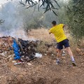 Due agenti di Polizia fuori servizio domano un principio di incendio in campagna