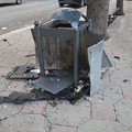Distrutto nella notte di Capodanno un bidoncino della spazzatura in piazza Moro