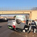 Auto si ribalta sulla Corato-Andria: 22enne di Bitonto in codice rosso