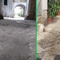 Il centro storico di Bitonto imbrattato con la calce idrata