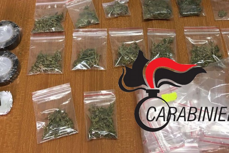 La droga sequestrata dai Carabinieri