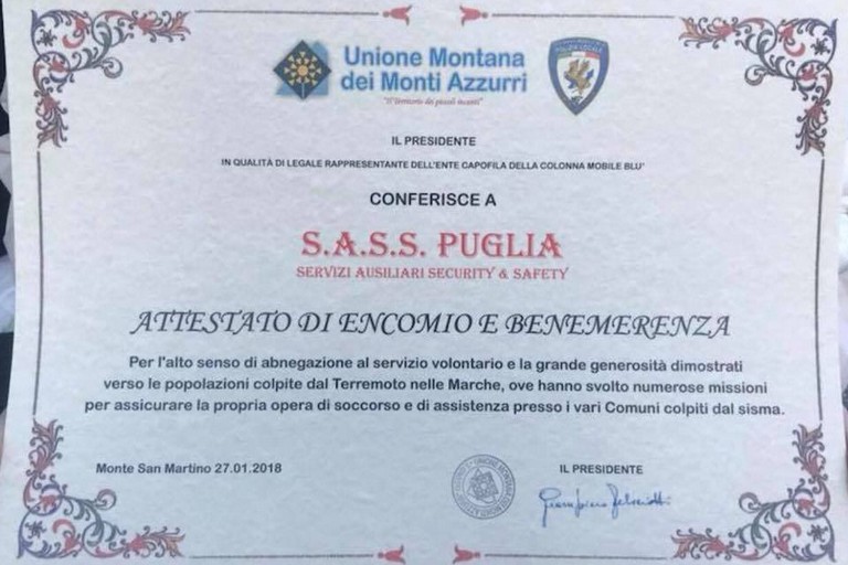 Encomio per i Sass Puglia