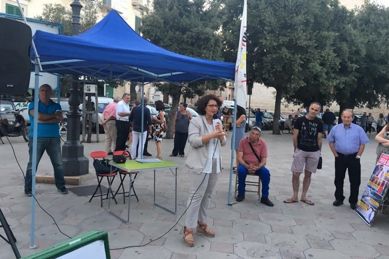 Francesca Ruggiero in piazza Moro a Bitonto