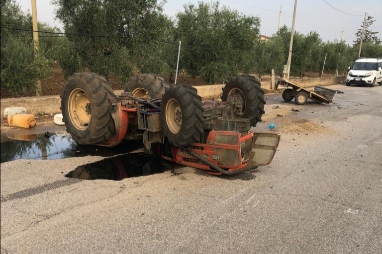 L'incidente stradale avvenuto sulla strada provinciale 218