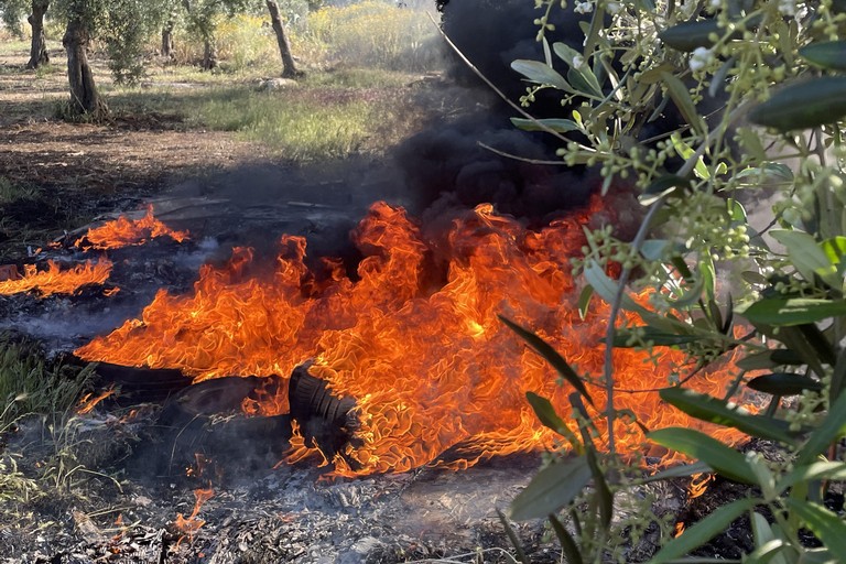 Incendio nell'agro