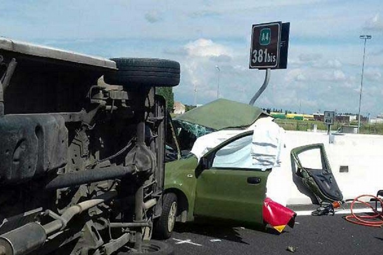 Il tragico incidente sulla A4. <span>Foto GrNet.it</span>