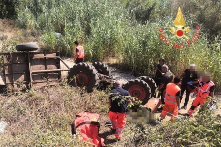 Incidente trattore. <span>Foto VVFF</span>
