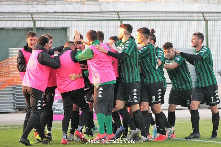 La gioia per il gol. <span>Foto Anna Verriello</span>