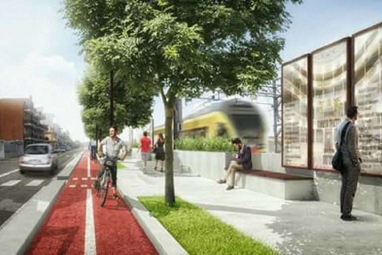 La pista ciclabile fra le due stazioni