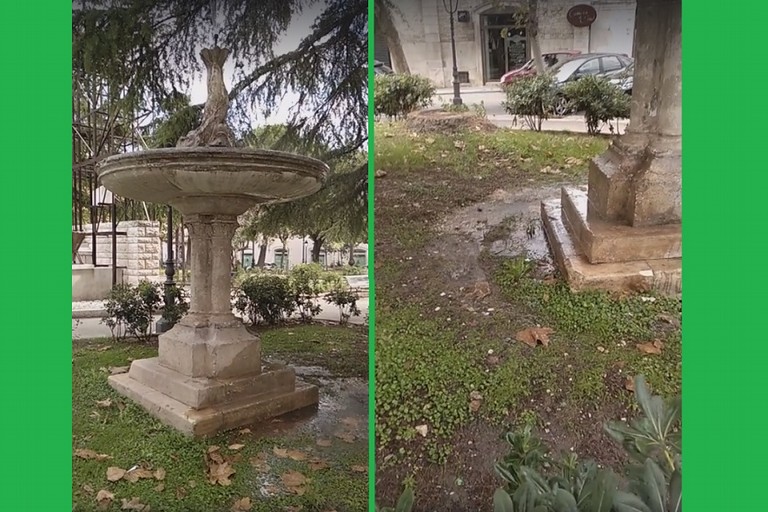 Le perdite alla fontana di piazza Marconi