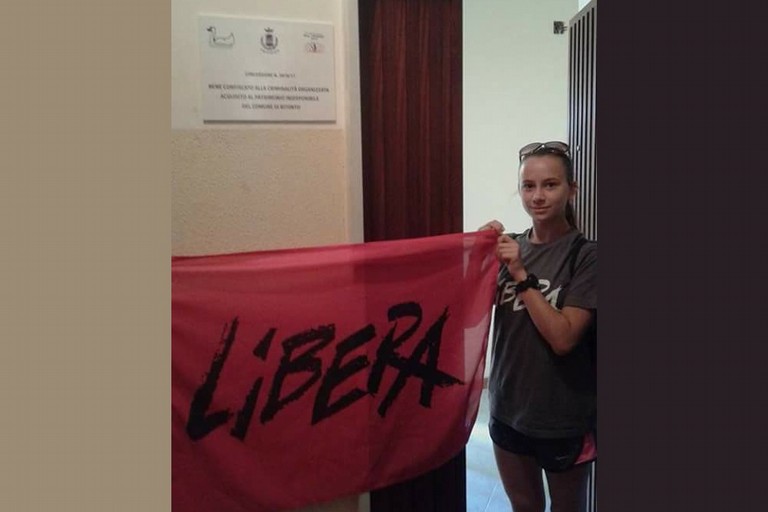 Lo striscione di Libera incriminato