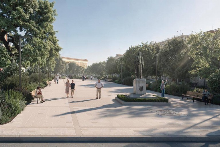 Rendering della nuova piazza Aldo Moro