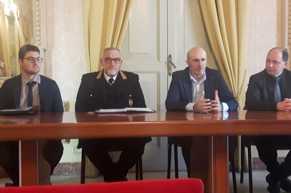 Sindaco Abbaticchio e Comandante Paciullo alla presentazione del progetto