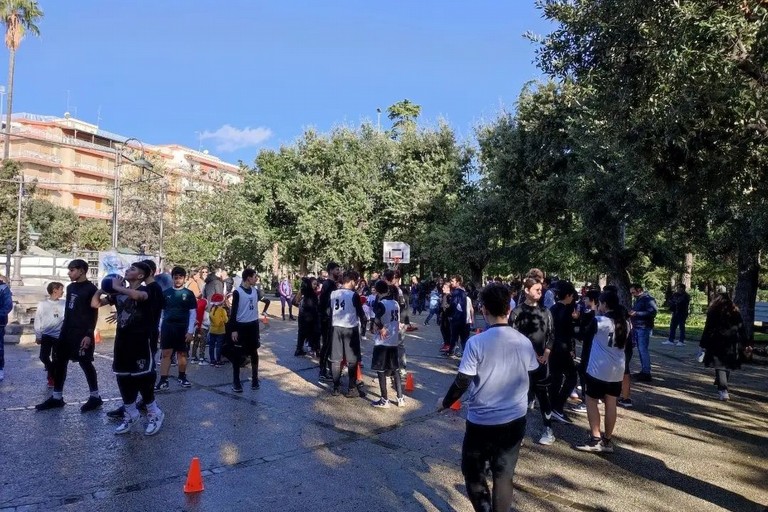 Manifestazione sportiva in Villa comunale