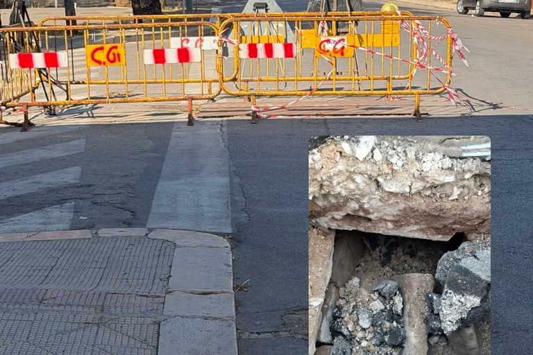 Voragine in corso Vittorio Emanuele - Palombaio