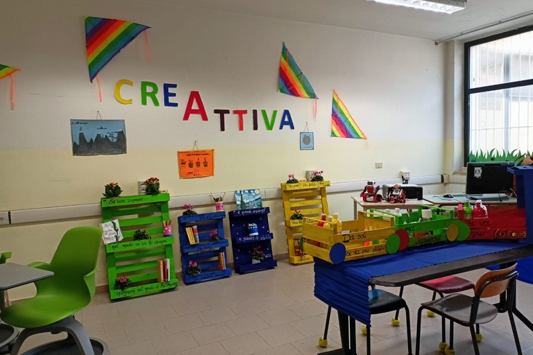L'aula della CreAttività realizzata Istituto Comprensivo de Renzio