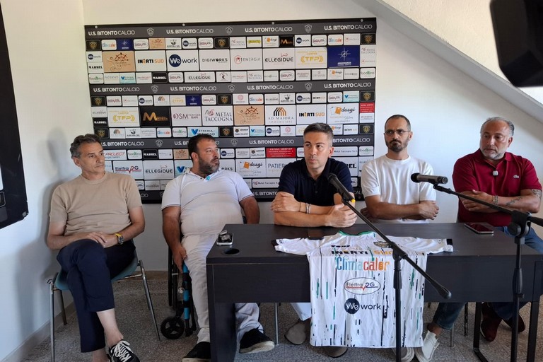 La dirigenza del Bitonto Calcio in conferenza stampa. <span>Foto Massimiliano Dilettuso</span>